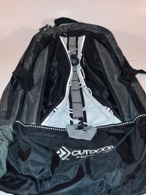 0utdoor Products Backpack Black Grey School Camping Travel Adventure Worldwide