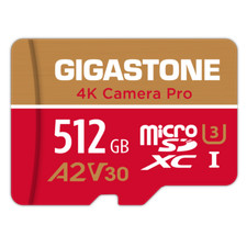 Gigastone 512GB Micro SD Card, GoPro Memory Card, 4K UHD Video Recording, A2 V30