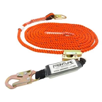 Frontline Premium Vertical Lifeline with Openable Rope Grab & Shock Pack