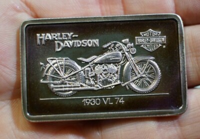 Harley-Davidson 1930 VL 74 1.4 oz silver 999 bar 90th Anniversary