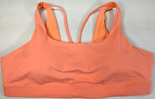 ATHLETA Women's Plus Sports Bra sz 2X Peach Pullover Stretch Removable Pads NWOT