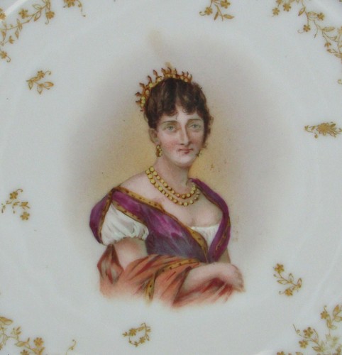 Theodore Haviland Portrait Plate Reine Hortense (de Beauharnais) - L Jean Cobalt - Picture 2 of 6