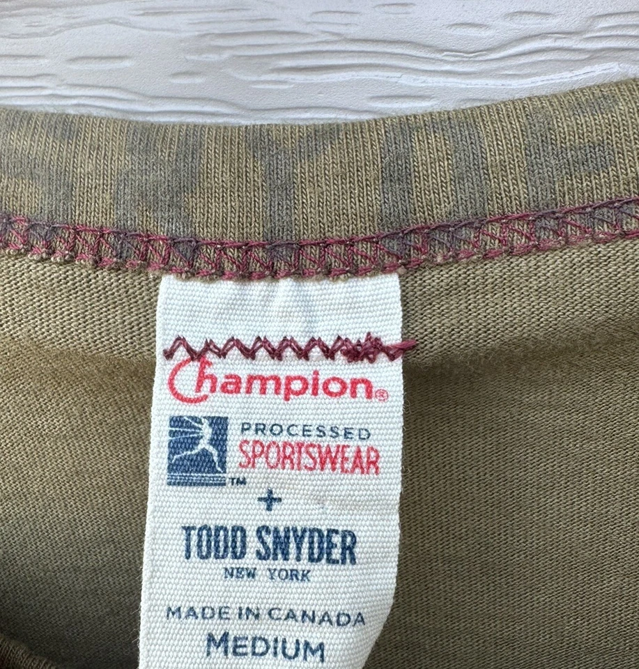 Pullover Champion X Todd Snyder NY Departamento Atlético Verde Ejército Para Hombre Mediano Foto 3 de 4