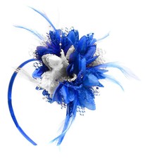Flower Feather Hair Fascinator on Headband Wedding Royal Ascot Races Bespoke