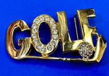 NAVIKA GOLF SPORTS TONE RHINESTONE COVERED JEWELED GLITZY BELT BUCKLE