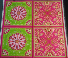 Michael Miller Fabric Gypsy Bandana by Pillows & Maxfield 4 Squares 40" x44"