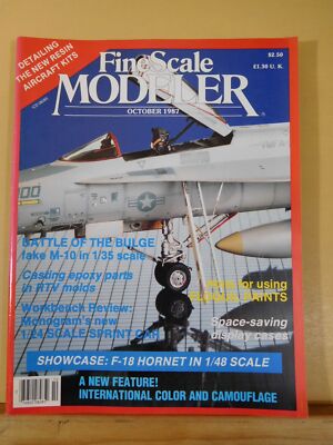 FineScale Modeler 1987 Oktober M-10 RTV Formen Sprint Auto Vitrinen Floquil P