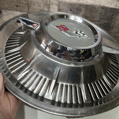 PAIR 1960 Chevrolet Impala SS Spinner Hubcap 14