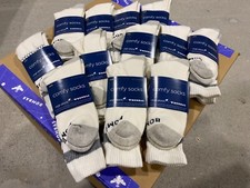  12 Pairs Bombas x Virgin Atlantic Vintage Stripe Calf Sock - White/Grey Large