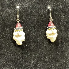 Santa Clause Clay 3D Earrings Christmas Holiday Drop Dangle