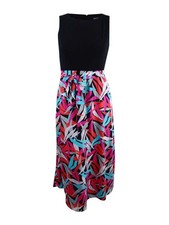 Nine West Women's Printed Maxi Dress (12, Black Multi)