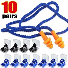 Corded Ear Plugs Soft Silicone Reusable Earplugs Noise Cancelling Safe Hearing