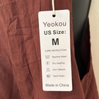 Yeokou Fashion Womens Brown Cotton/Linen Button straps,  Romper M NEW  — photo 2