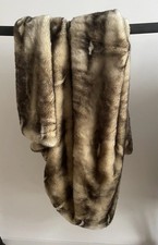 Zara Home Kunstfell Decke 170x150 cm Beige Braun Rechteckig Polyester UVP 179€