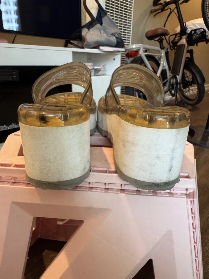 Sandalias Skechers Y2K Gruesas Plataforma Gris Transparente Jalea Slides De Colección Para Mujer Talla 7 Foto 3 de 4