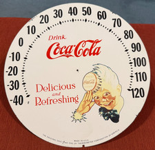 COKE BOY Coca-Cola Taylor JUMBO DIAL Thermometer COCA COLA FACE METAL SIGN 12"