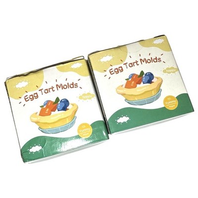12 Pack Egg Tart Molds, Mini Carbon Steel 2.6 Egg Tart Pans, Non-Stick Reusable!