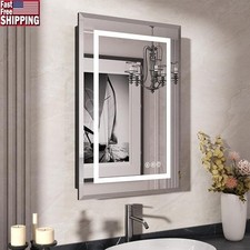 Lighted Medicine Cabinet Mirror 3 Color Temperatures Stepless Dimming Anti-Fog