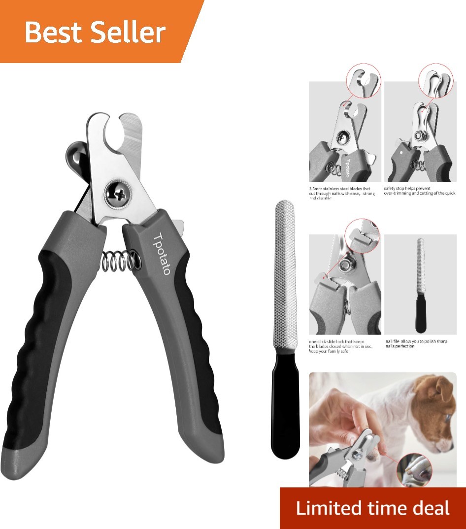 Dog Nail Clippers for Large Breeds – Medical Grade Stainless Steel