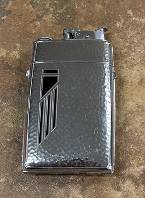 Vtg Evans Cigarette Case & Lighter Combo Art Deco Trig-A-Lite U.S. PAT. RE 81079