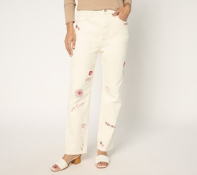 SUNNYLiFE Women's Pants Sz 12 Drifod Jeans Love Notes Jordie White A676242