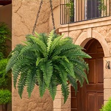 Artificial Ferns for Outdoors Fake Boston Fern Large Greenery Plant Garden