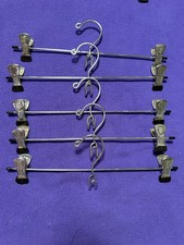 Wire Metal Pants Skirt Hangers with Gel Grips Clip Hangers 6 ct. Excellent