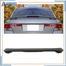 For 2008-2012 Honda Accord Sedan W Brake Light Abs Matte Black Spoiler Wing
