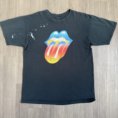 Vintage Rolling Stones Forty Licks Shirt Mens Large Black Tongue (Distressed)