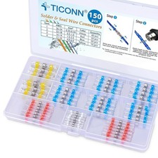 150 PCS Solder Seal Wire Connectors, Heat Shrink Butt Connectors, Waterproof and