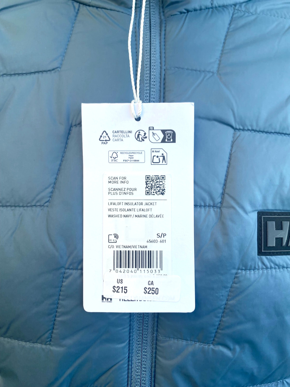 Men's Helly Hansen Lifaloft Insulated Jacket BLUE $215, Size: S image 2