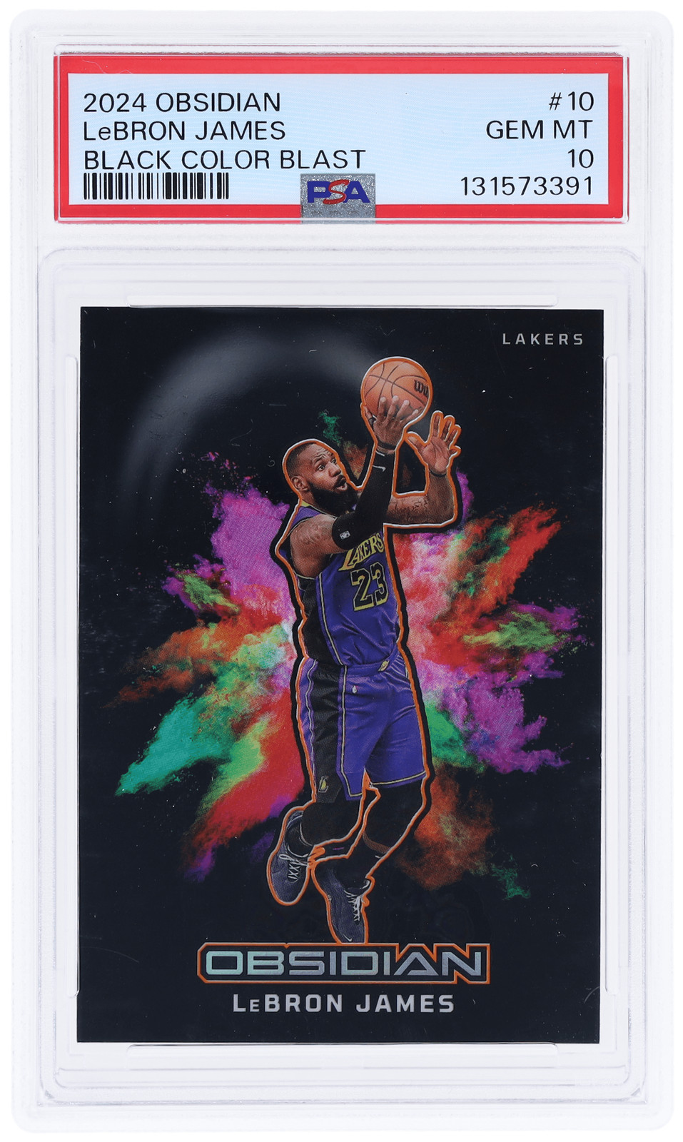 2024 Panini Obsidian LeBron James Black Color Blast #10 PSA 10