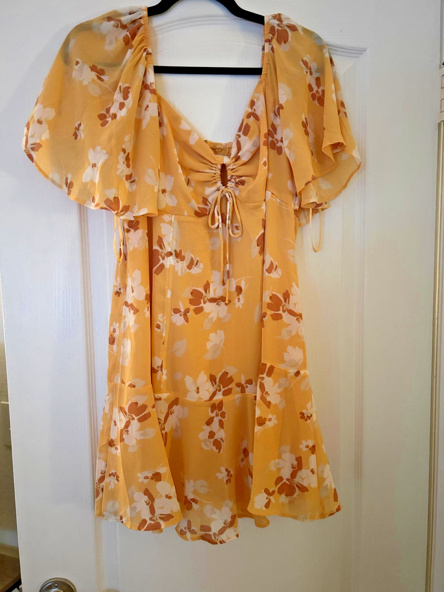 Abercrombie yellow floral dress | eBay
