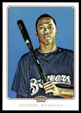Alcides Escobar 2010 Topps 206 #243 Brewers MLB READ FREE SHIPPING AutographDen