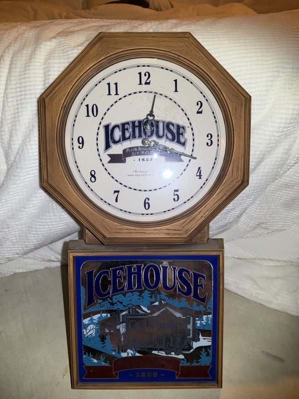 VINTAGE 1998 Ice House Beer Plank Road Brewery 1855 Wall Clock / Display WORKS🔥