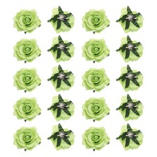 20Pcs Rose Flower Hair Clips 4 Inch Flower Hair Pins Flower Brooch Green