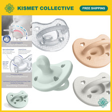 Orthodontic Silicone Pacifiers for Infants 0-6 Months - 4-Pack, BPA-Free, One-Pi