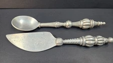 Mariposa Baroque Serving Spoon & Knife Set 11.5” Recycled Aluminum 2001