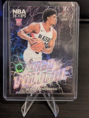 Scoot Henderson 2023-24 NBA Hoops Premium Stock High Voltage Prizm Insert #1