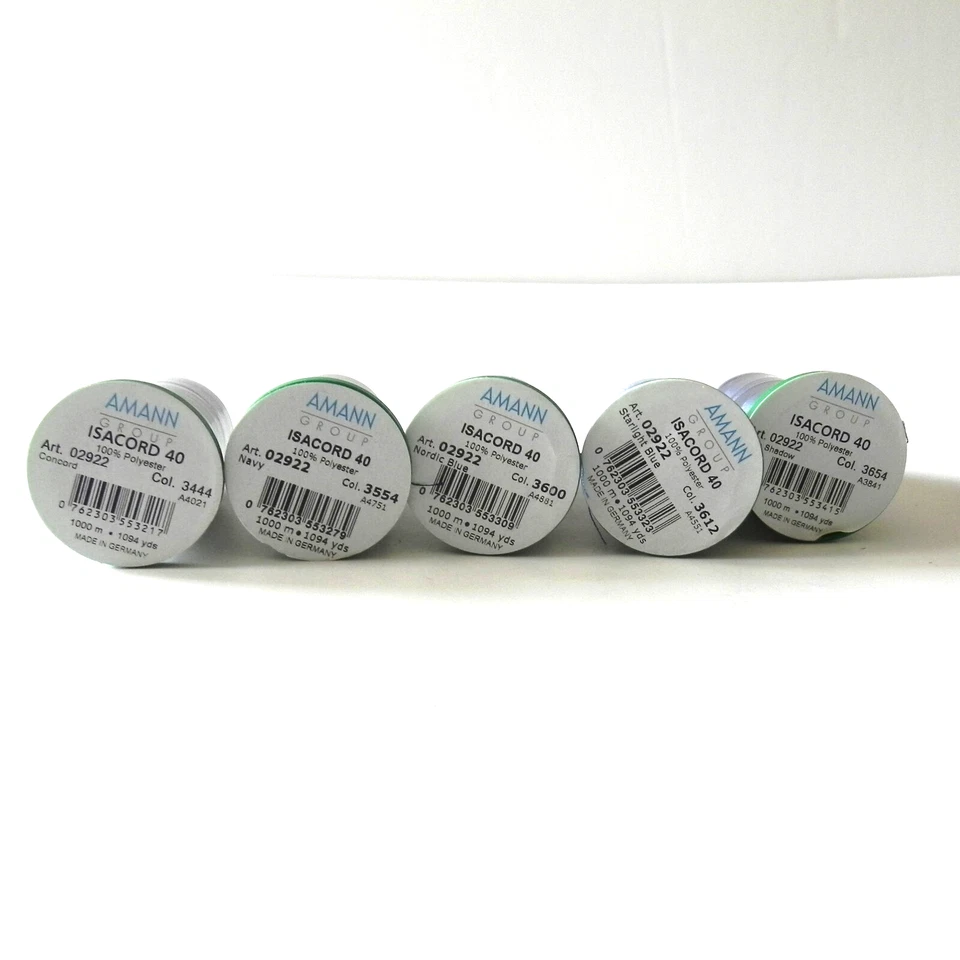 Amann Isacord 40 100% Polyester Lot of 5 Blue Shades 1000M - Image 2 of 4