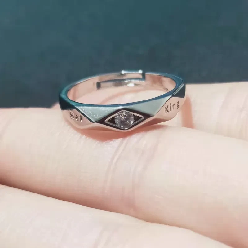Partnerringe Verlobungsringe Silber 925 plattiert Herz Ring Zirkonia Steine Paar - Bild 4 von 4