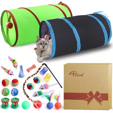 23PCS Assortment of Cat Toys -Foldable Spiral Tunnel,Spring,Mice,Cat Interact...