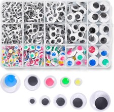Hudinsun 600pcs Black and Multi Colors Wiggle Googly Eyes Self Adhesive, 6mm...