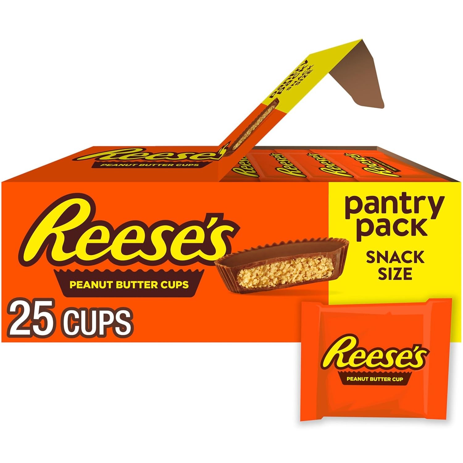 REESE'S Milk Chocolate Snack Size Peanut Butter Cups, 13.75 oz (25 Pieces)