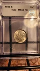 1953-S Roosevelt Silver Dime ICG MS66 FB Full Bands