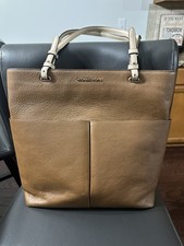 Michael Kors Bedford Top Zip Tote Shoulder Bag Luggage Saffiano Leather