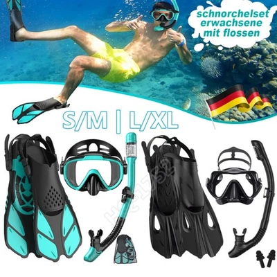 Profi Schnorchelset Erwachsene mit Flossen . Panorama Taucherbrille S-XL - Bild 1 von 4