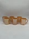 6 Vintage Anchor Hocking Fire King Peach Luster Mugs With “D” Handle