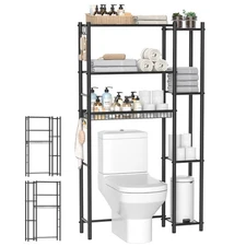 Over The Toilet Storage Shelf - Bathroom Organizer Rack with 7-Tier Shelves, ...