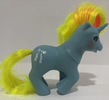 My Little Pony Ribbons Beddy Bye Eye Baby Vintage 1986 Blue Unicorn Horn
